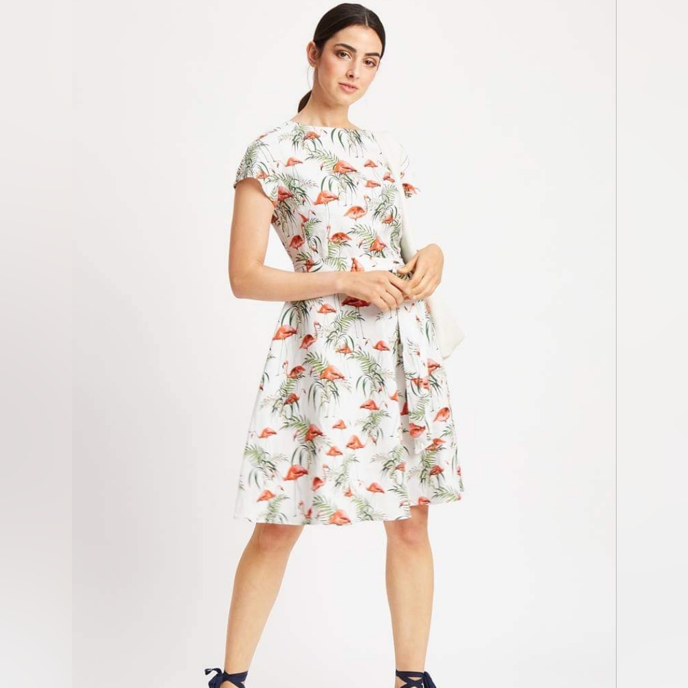 Floral Print White Dress